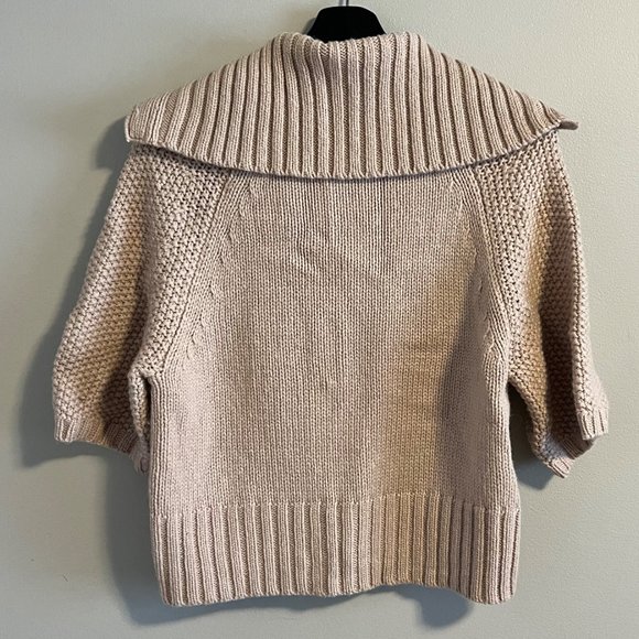 Ann Taylor Soft Neutral Pink Alpaca/Merino Wool Sweater Cardigan w/ Snap Close - Picture 3 of 12